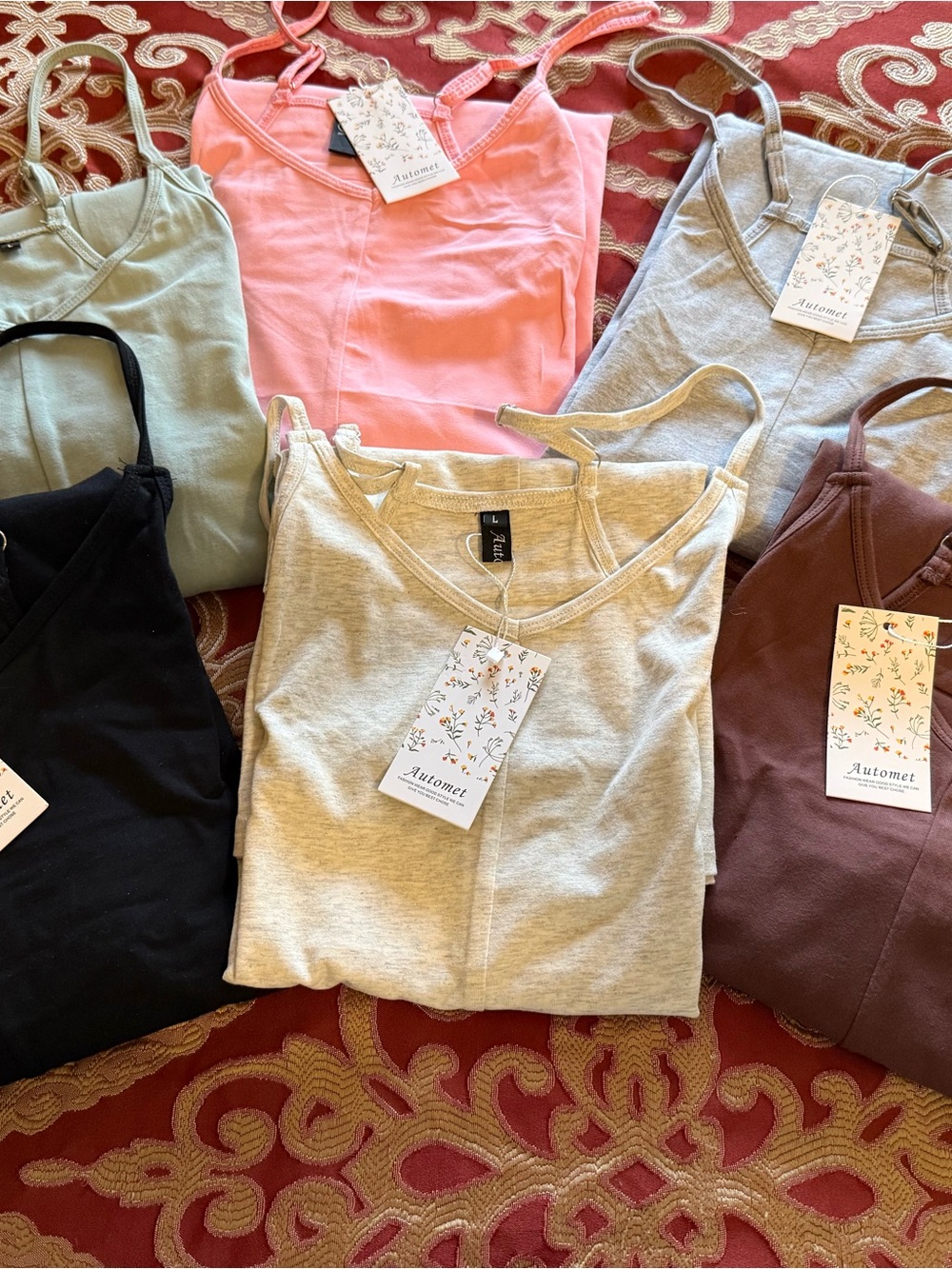 Assorted Womens Maternity Rompers in Pink, Sage, Gray, Black, Brown & Cream